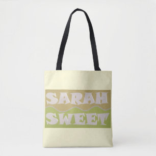 Bolsa Tote Sarah Sweet design verde-clara cor de areia