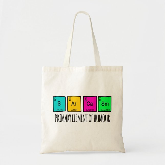 Bolsa Tote Sarcasm Elementos Primários Do Humor (Frente)