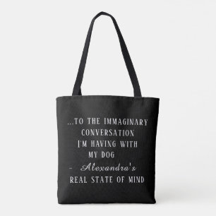 Bolsa Tote Sarcástico Introvertido Personalizado Pet & Nome M