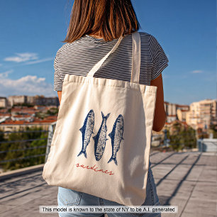 Bolsa Tote Sardinha Pescador Núcleo Estético Costeiro