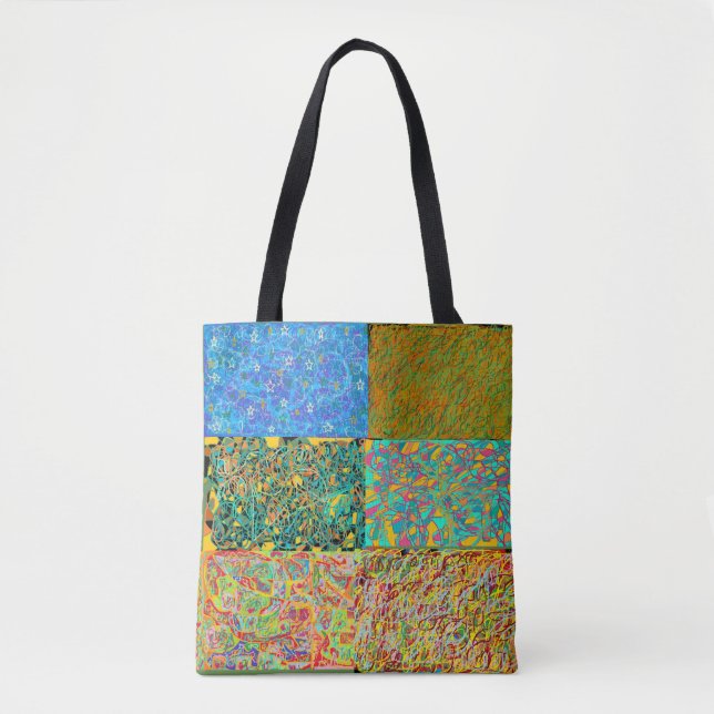Bolsa Tote sari de abstrato art como uma obra de retalhos (Frente)