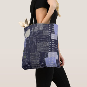 Bolsa Tote Sashiko japonês se assemelha a um padrão