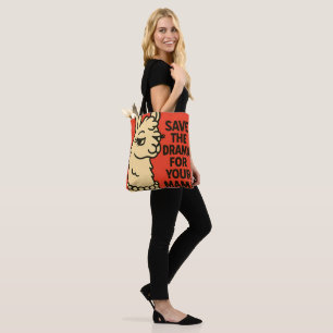 Bolsa Tote Sassy Llama Attitude - Fazenda Quirky Animal Illus