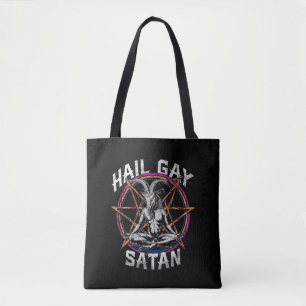 Bolsa Tote Satã de granizo engraçada Gay LGBT Gótico Baphomet