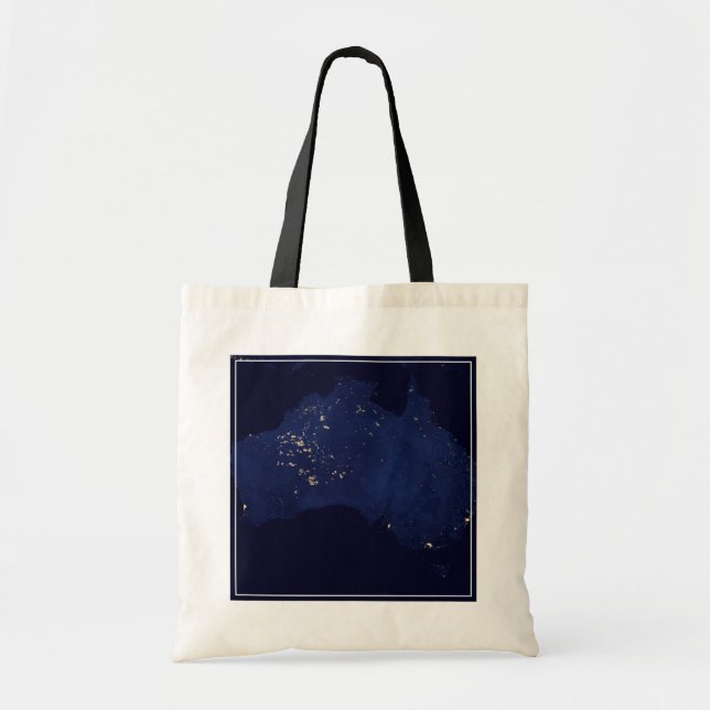 Bolsa Tote Satélite As Luzes Noturnas Da Austrália. (Frente)