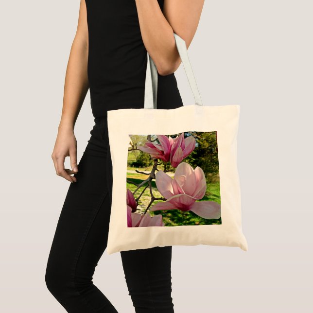 Bolsa Tote Saucer Magnolia Blossom Bag - Personalizado (Frente (produto))