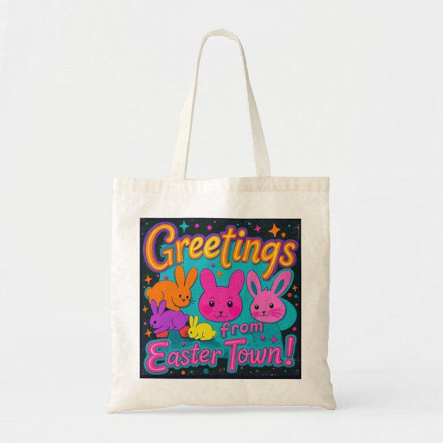 Bolsa Tote Saudação páscoa Dos Bunnies (Frente)