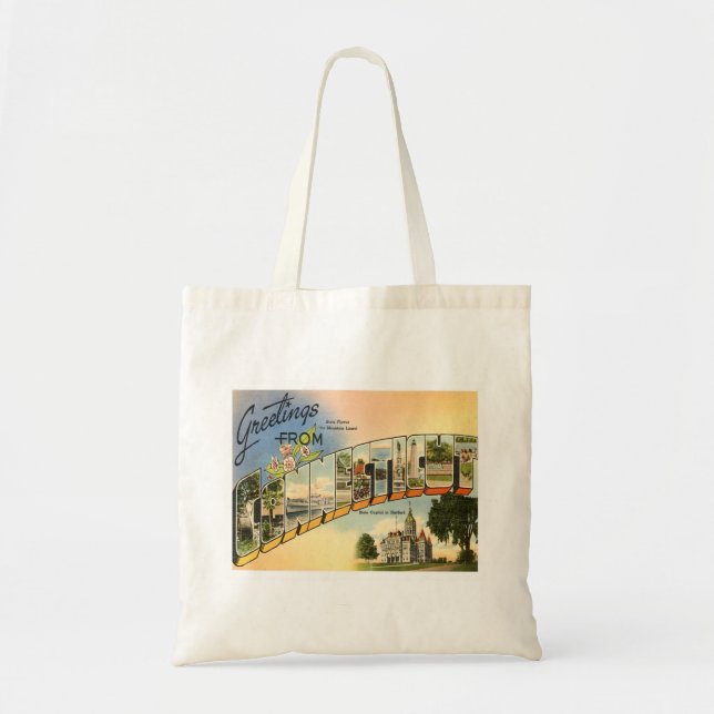 Bolsa Tote Saudações De Connecticut (Frente)