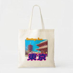 Bolsa Tote "Saudações de Tóquio(Kanji)"