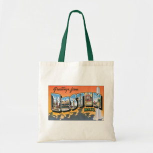 Bolsa Tote Saudações Viagens vintage de Boston Massachusett