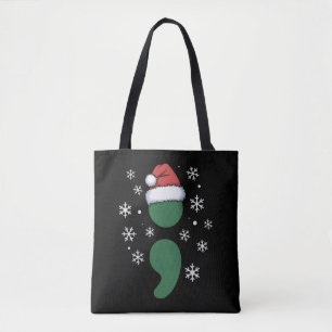 Bolsa Tote Saúde Mental Natal Depressão Conscientização Xmas