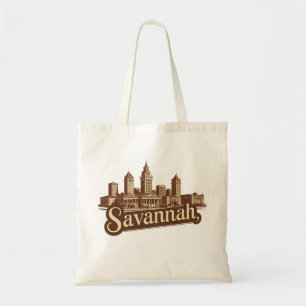 Bolsa Tote Savannah Georgia vintage Skyline
