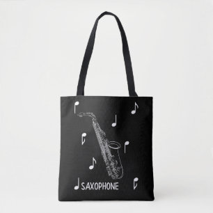 Bolsa Tote Saxofone das notas musicais