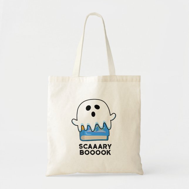 Bolsa Tote Scaaaary Boook Funny Ghost Book Pun (Frente)