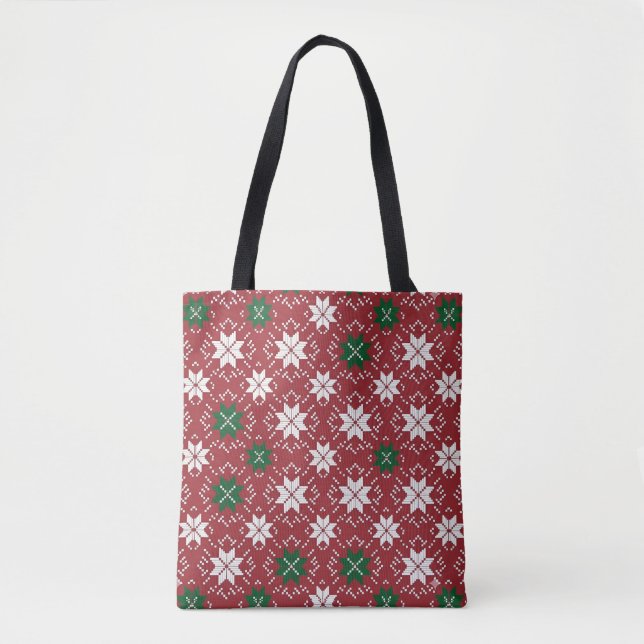 Bolsa Tote Scandinavian Fair Isle Christmas Edition 1 (Frente)