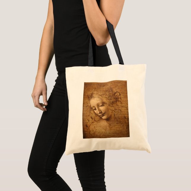 Bolsa Tote Scapigliata, Cabeça de uma Mulher de Leonardo da V (Frente (produto))