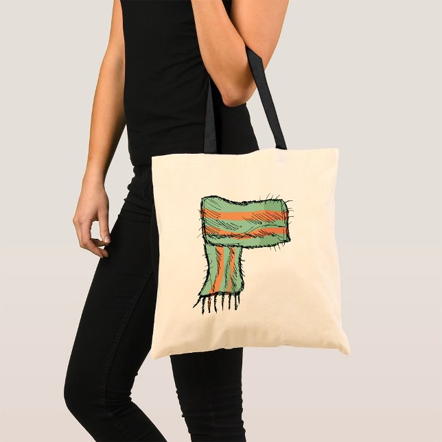 Bolsa Tote Scarf Sketch Fashion Tote Bag (Criador carregado)