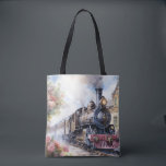 Bolsa Tote Scenic Landscape a Victorian Train<br><div class="desc">A lovely landscape with a Victorian train outside a train station</div>