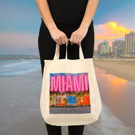 Bolsa Tote Scenic Neon Miami Waterfront