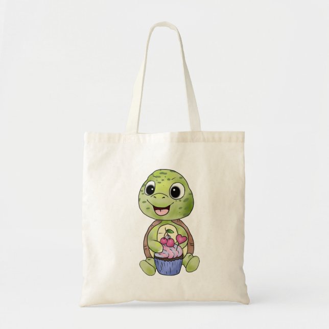 Bolsa Tote Schildkröte mit Muffin (Frente)