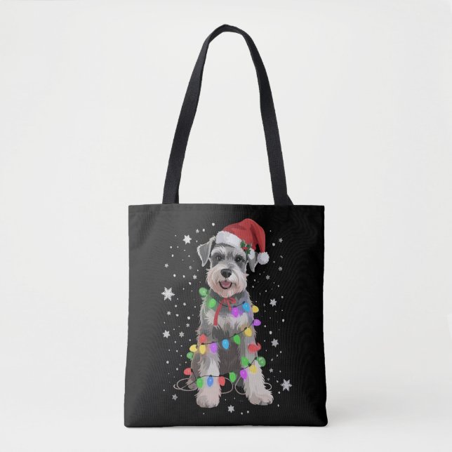 Bolsa Tote Schnauzer Dogs Tree Christmas Xmas Pet Animal Dog  (Frente)
