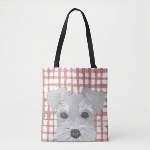 Bolsa Tote Schnauzer, sal e pimenta, modernos