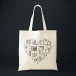 Bolsa Tote Science Heart - Science, You Energy, Funny Science<br><div class="desc">Science Heart - Ciência,  Energia,  Ciência Engraçada,  Professora,  Cientista,  Ciência,  Nerdy,  Eu adoro Nerd. Vocês energia,  Eu adoro nerd.</div>