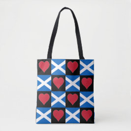 Bolsa Tote Scotland Flag Heart Pattern Patriotic Scottish