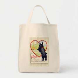 Bolsa Tote Scottie dog heart Valentine Scottish Terrier