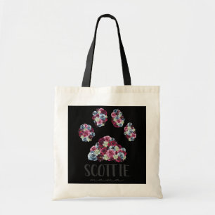 Bolsa Tote Scottie Mama Floral Dog Paw Scottish Terrier Mãe