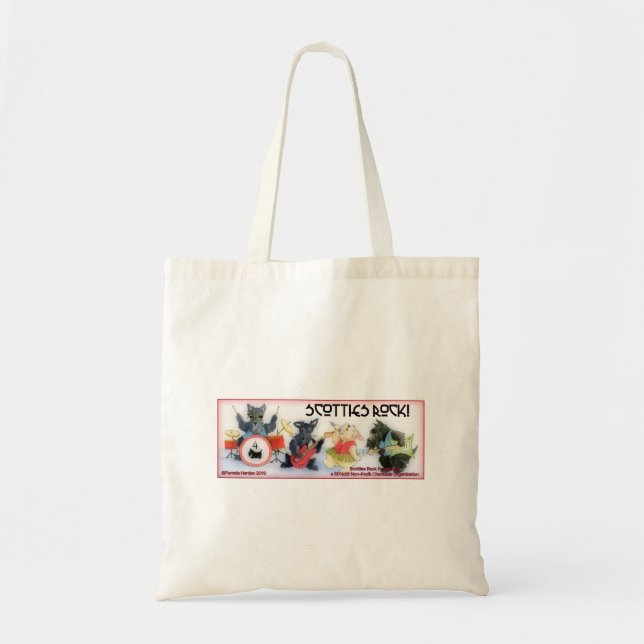 Bolsa Tote Scotties Rock Foundation; fofa e útil. (Frente)