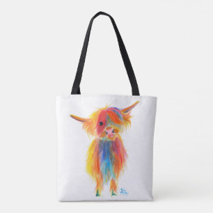 Bolsa Tote Scottish Highland Cow 'ANGEL', por Shirley MacArth
