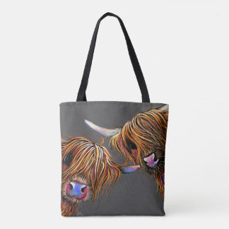 Bolsa Tote Scottish Highland Cow ‘ S&N’ por Shirley MacArthur