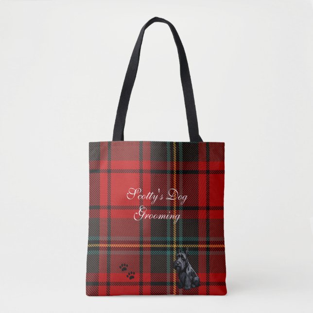 Bolsa Tote Scotty (Escócia) Tartan. Editável (Frente)