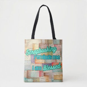 Bolsa Tote Scrapbooking me lembra que sou abençoado