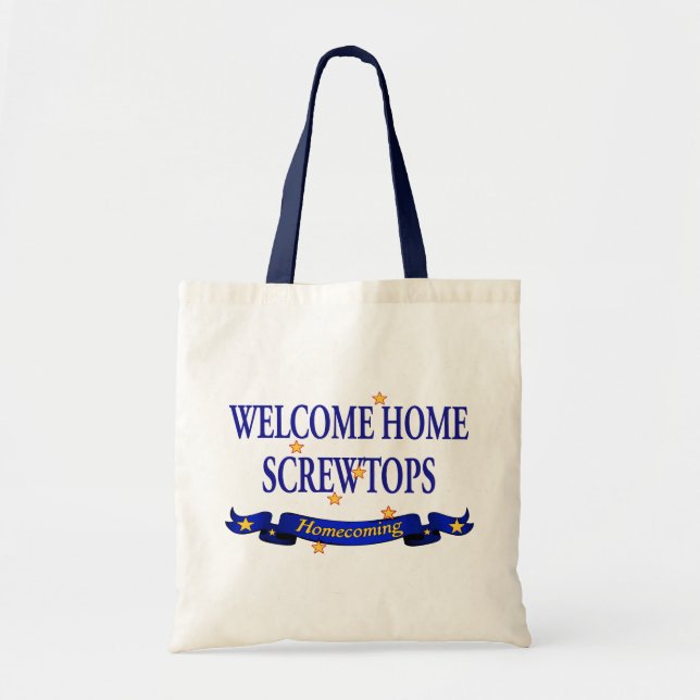 Bolsa Tote Screwtops Home bem-vindo (Frente)