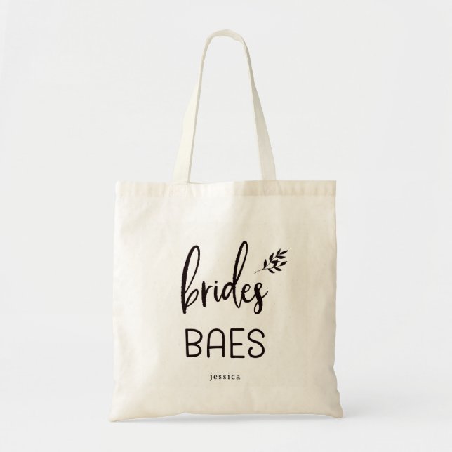 Bolsa Tote Script Botânico de Tendência | Barras de Brides (Frente)