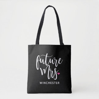 Bolsa Tote Script Branco da Sra. (Seu Nome) Futura