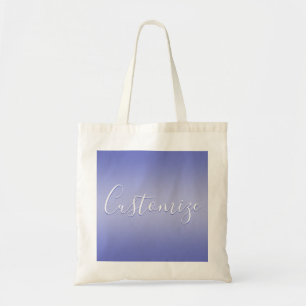 Bolsa Tote Script Cursivo Editável Violeta branca e roxa