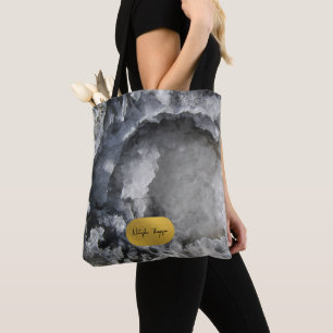 Bolsa Tote Script de Assinatura de Cristais do Mar de Folha d