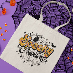 Bolsa Tote Script de Halloween Moderno da estação Spooky