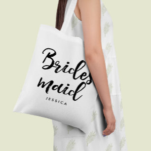 Bolsa Tote Script de na moda personalizado "Bridesmaid"