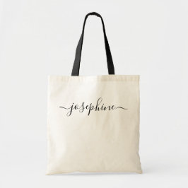 Bolsa Tote Script de Nome Simples Chic Personalizado