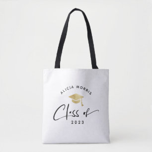 Bolsa Tote Script de Tendência de Graduação de Nome Person