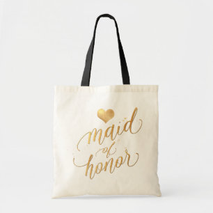 Bolsa Tote Script Dourado de Madrinha de casamento/Faux do Pi