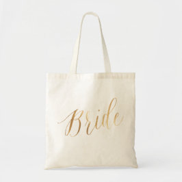 Bolsa Tote Script Dourado PixDezines Bride/Faux