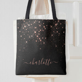 Bolsa Tote Script Glamoroso Elegante Glitter Glitter Dourado