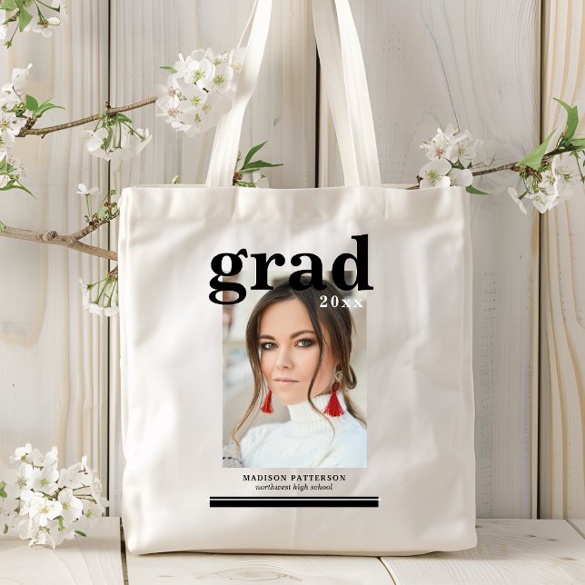 Bolsa Tote Script Moderno Elegante de Festa de formatura de F (Criador carregado)