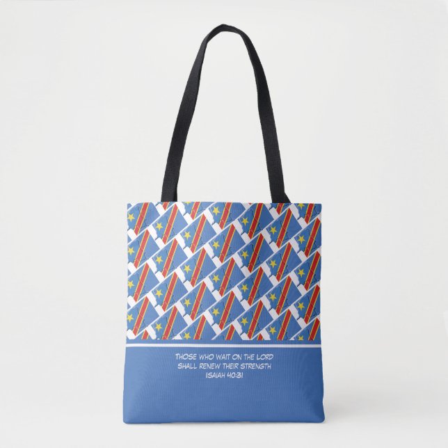 Bolsa Tote Script Personalizado do FLAG do DR CONGO (Frente)