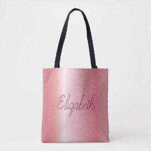 Bolsa Tote Script Personalizado Substituir Seu Nome Ou Rosa D